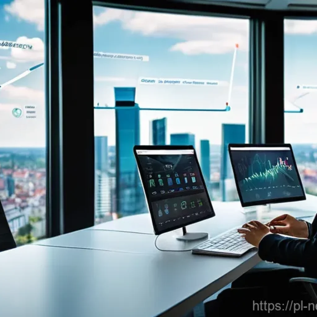 클라우드 네트워크 통합 관리 - **Prompt 1: Dynamic Polish Business in the Cloud**
"A vibrant and modern office environment in a...